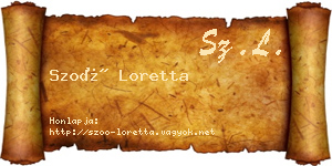 Szoó Loretta névjegykártya